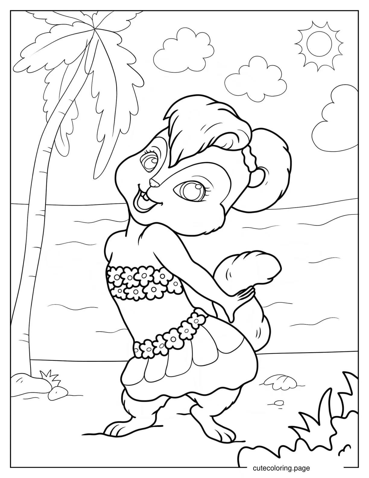 Brittany Dancing In The Beach coloring page