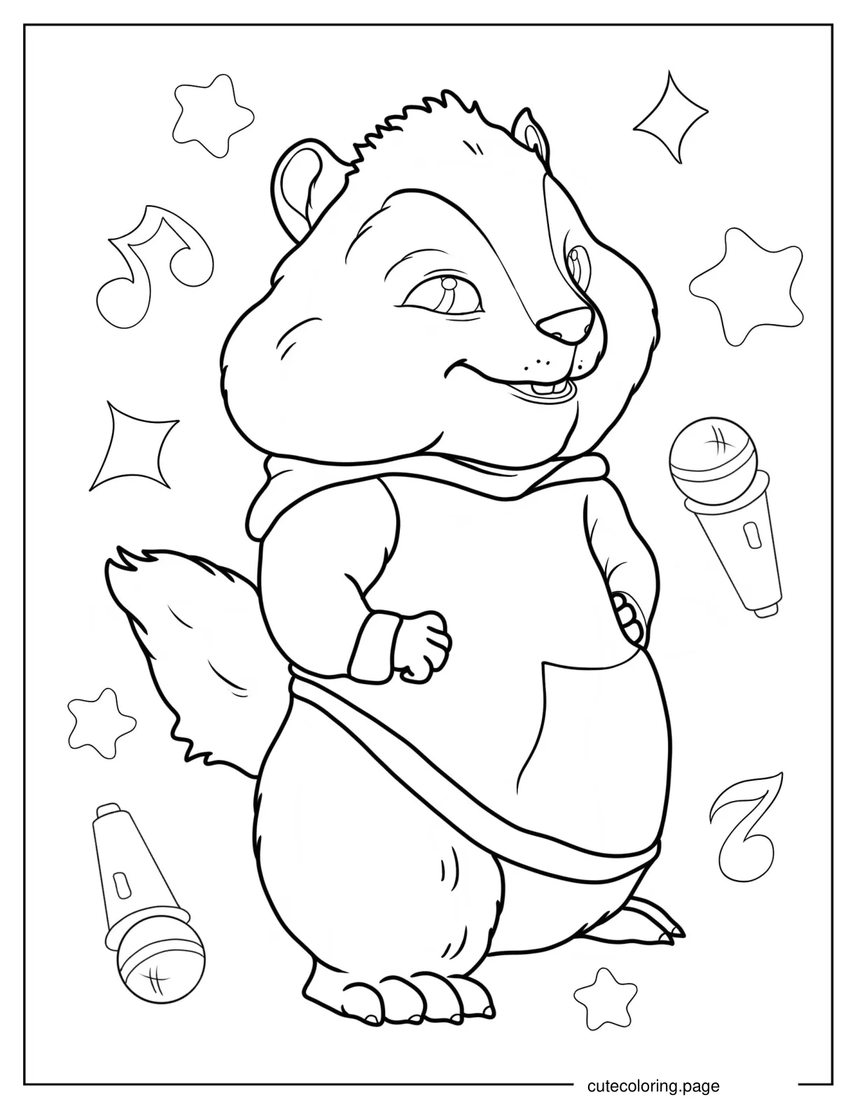 Kawaii Theodore Coloring Page For Preschoolers coloring page