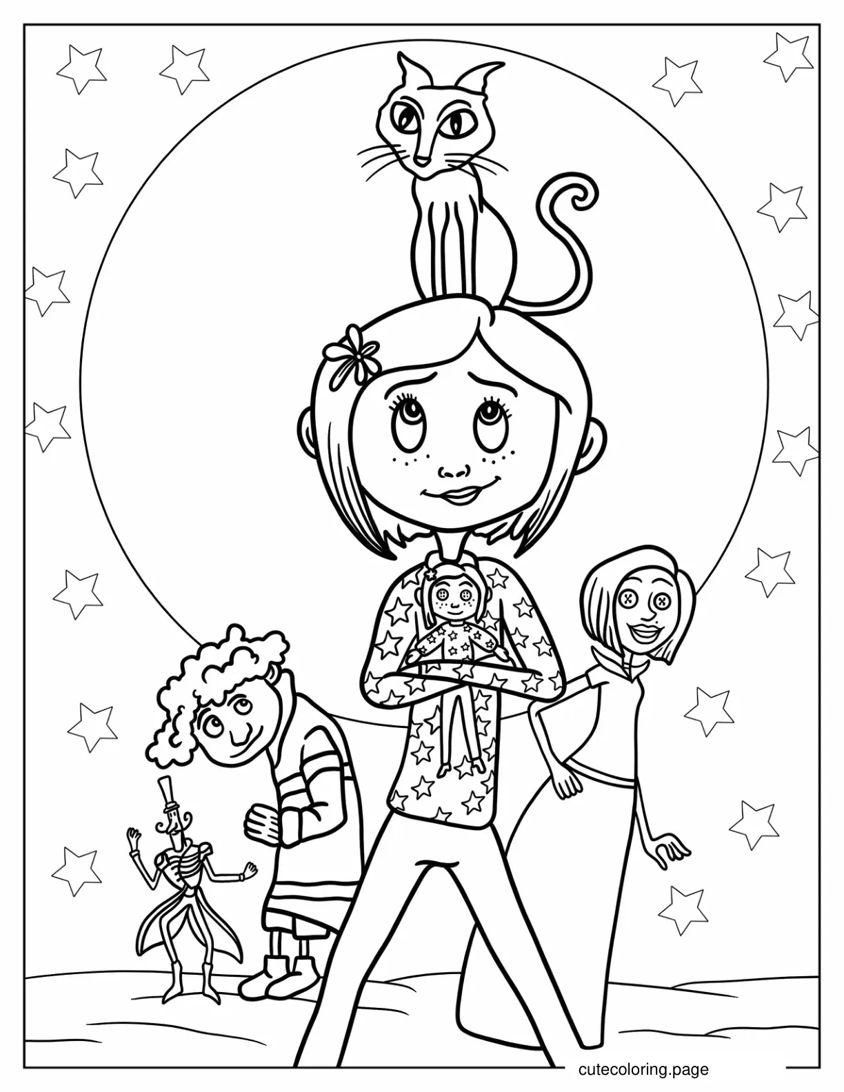 Coraline Cat Wybie Other Mother And Other Bobinsky coloring page