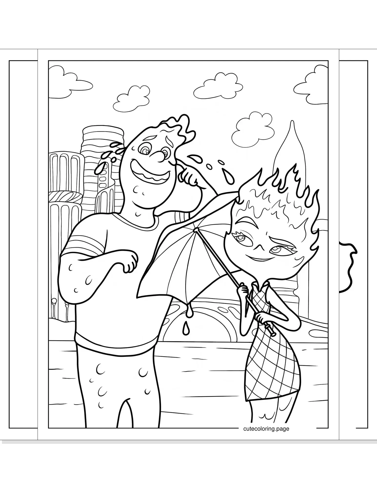 elemental coloring pages coloring page