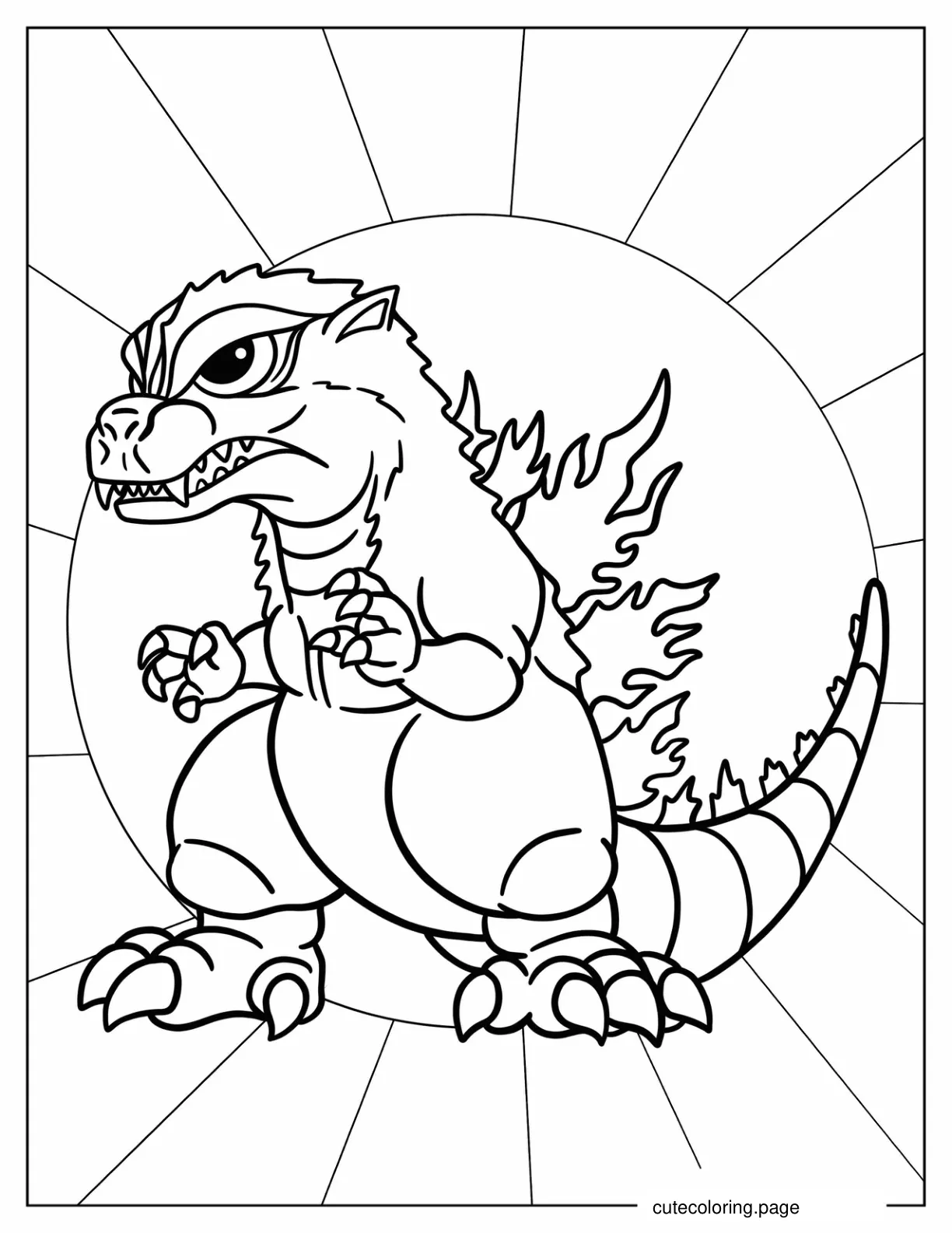 Small Anime Godzilla Coloring Page coloring page