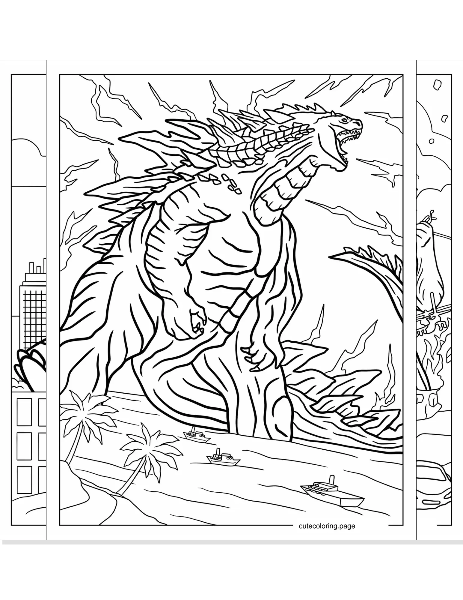 godzilla coloring pages coloring page