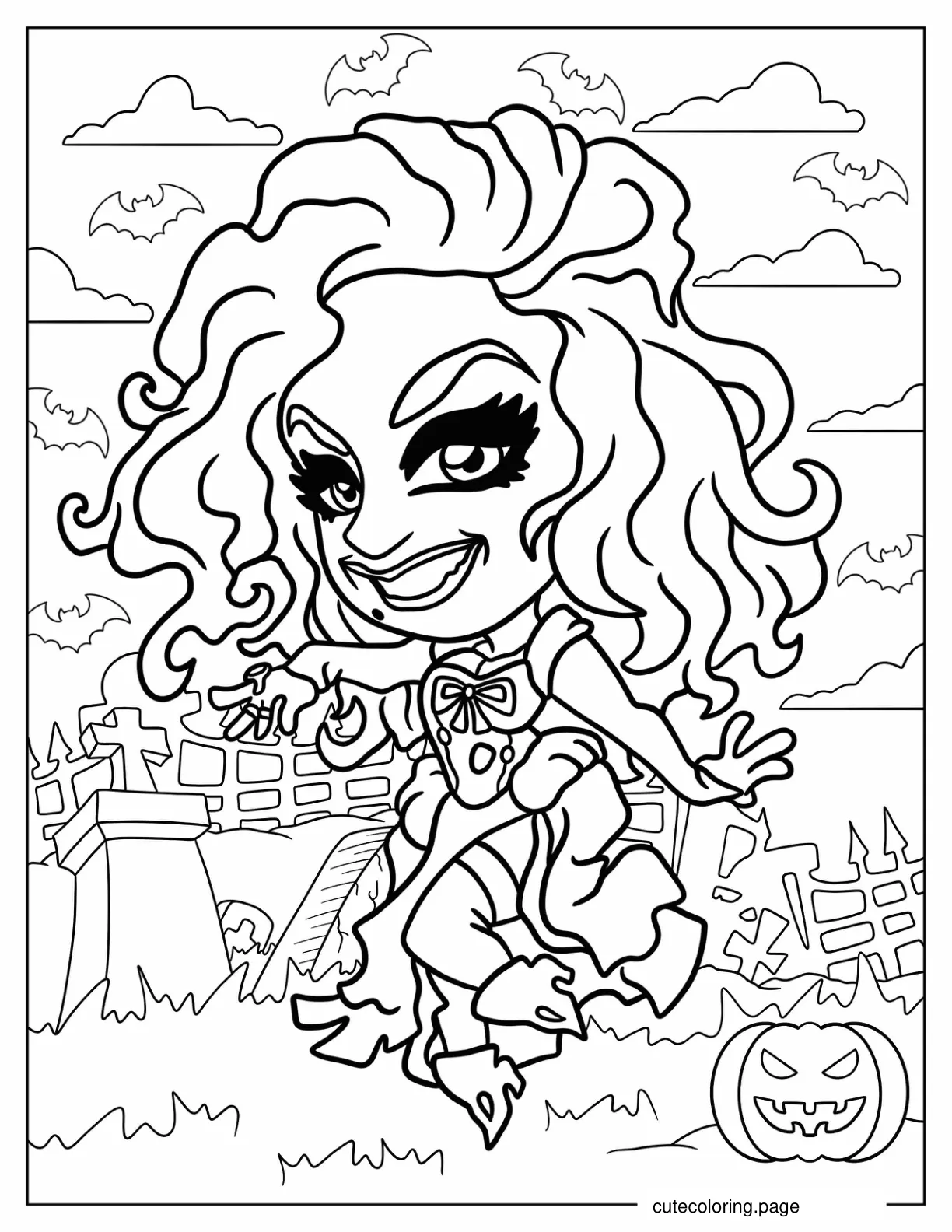 Cartoon Sarah Sanderson Hocus Pocus Coloring Page coloring page