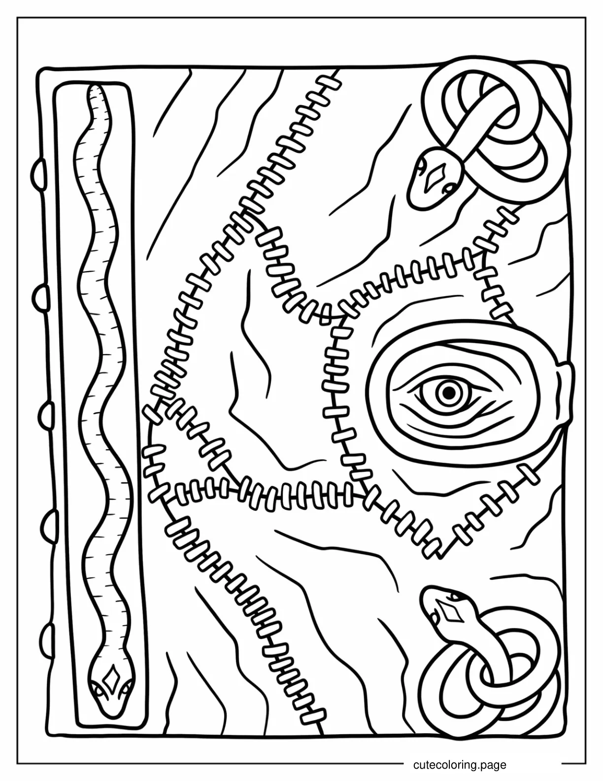 Detailed Hocus Pocus Spell Book coloring page