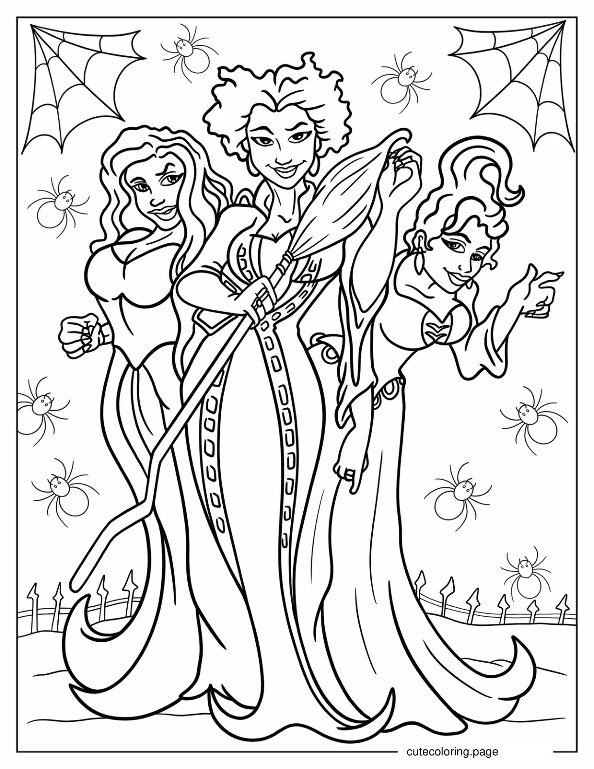 Hocus Pocus Sanderson Witches Coloring Page coloring page