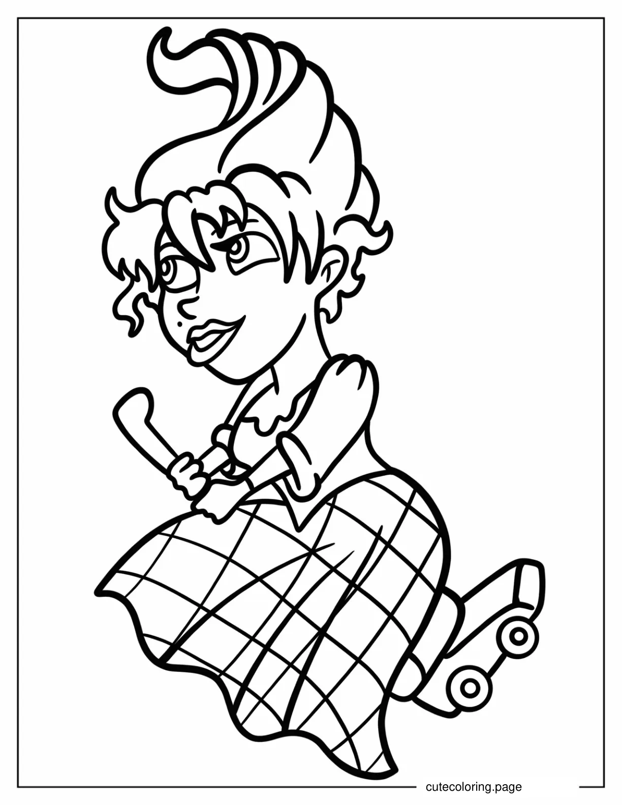 Simple Hocus Pocus Mary Sanderson Flying On Broom Coloring Page coloring page