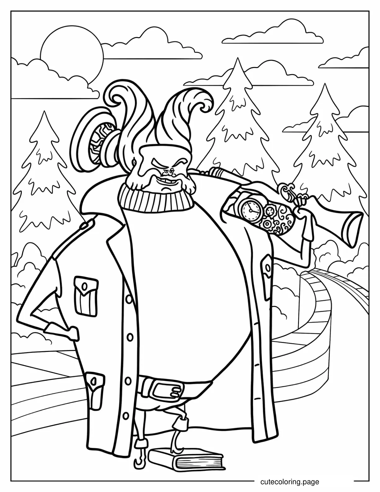 Abraham Van Helsing Holding Gun Coloring Sheet coloring page