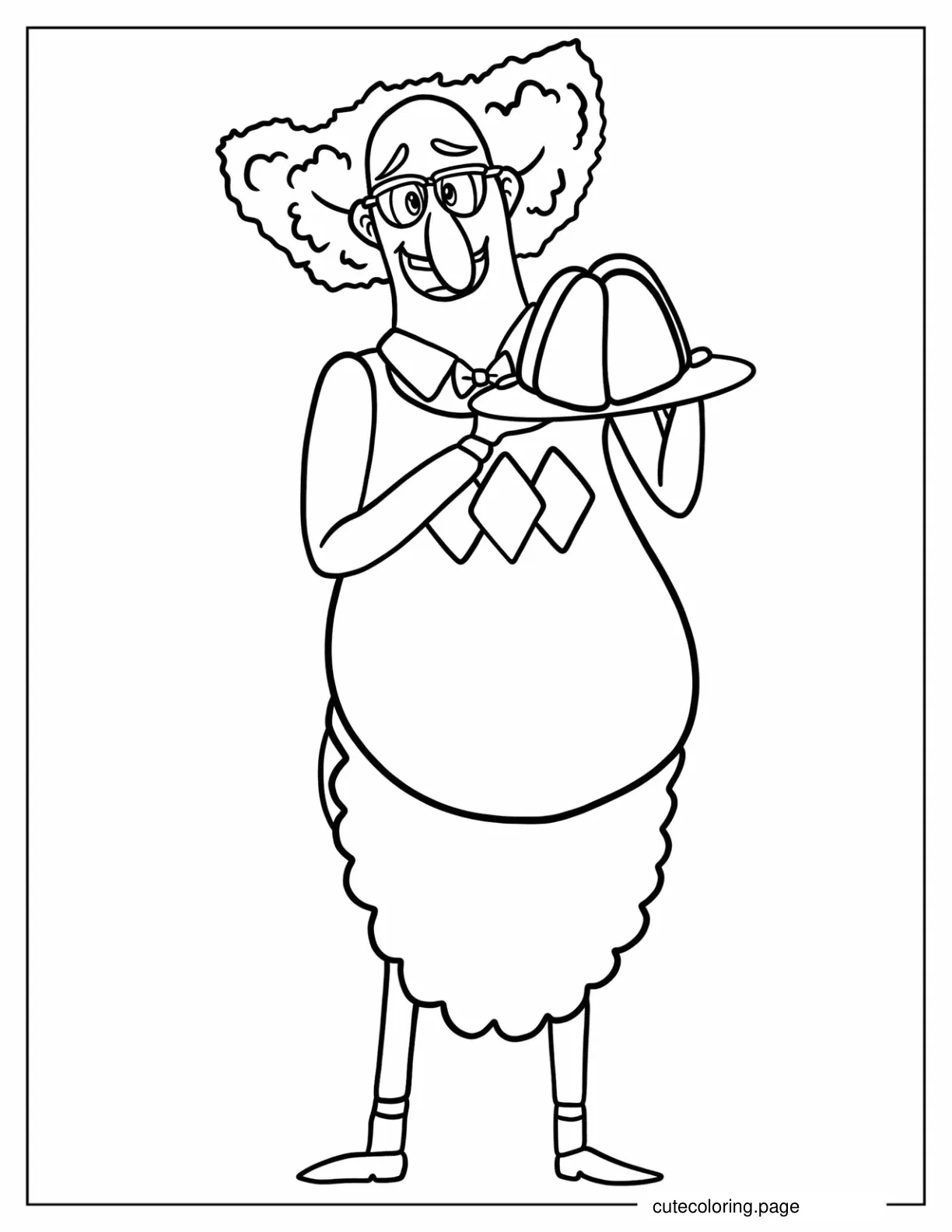 Easy Griffin Invisible Man Holding Dessert coloring page