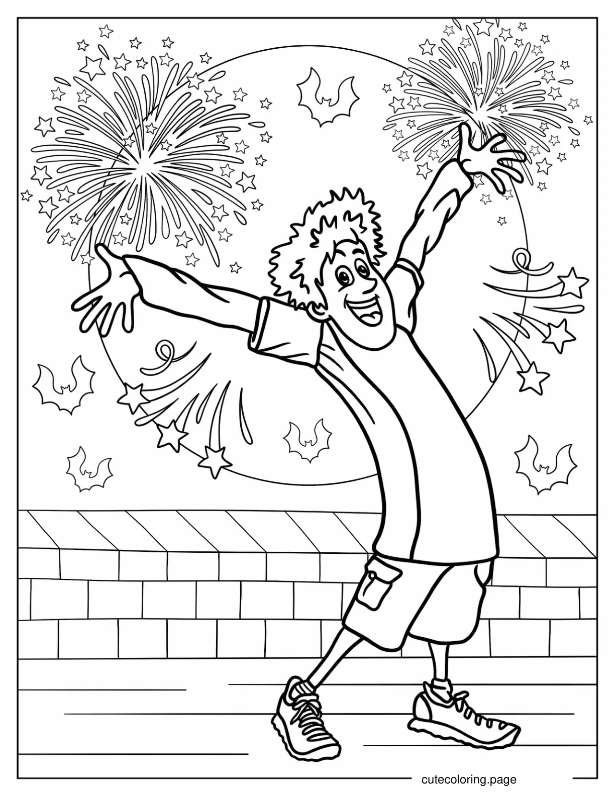 Jonathan Loughran With Fireworks Coloring Sheet coloring page