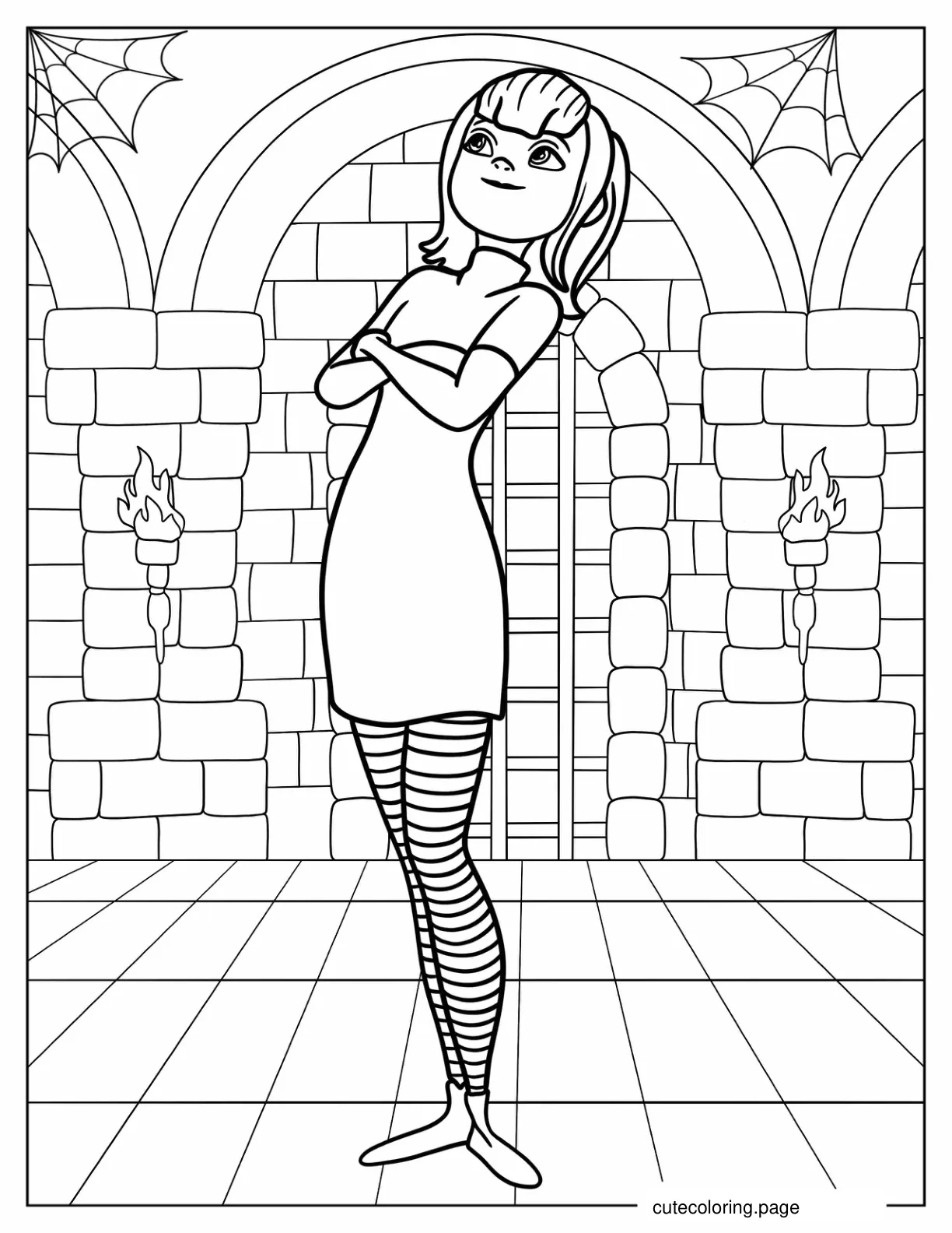 Simple Mavis Dracula Coloring Sheet For Kids coloring page