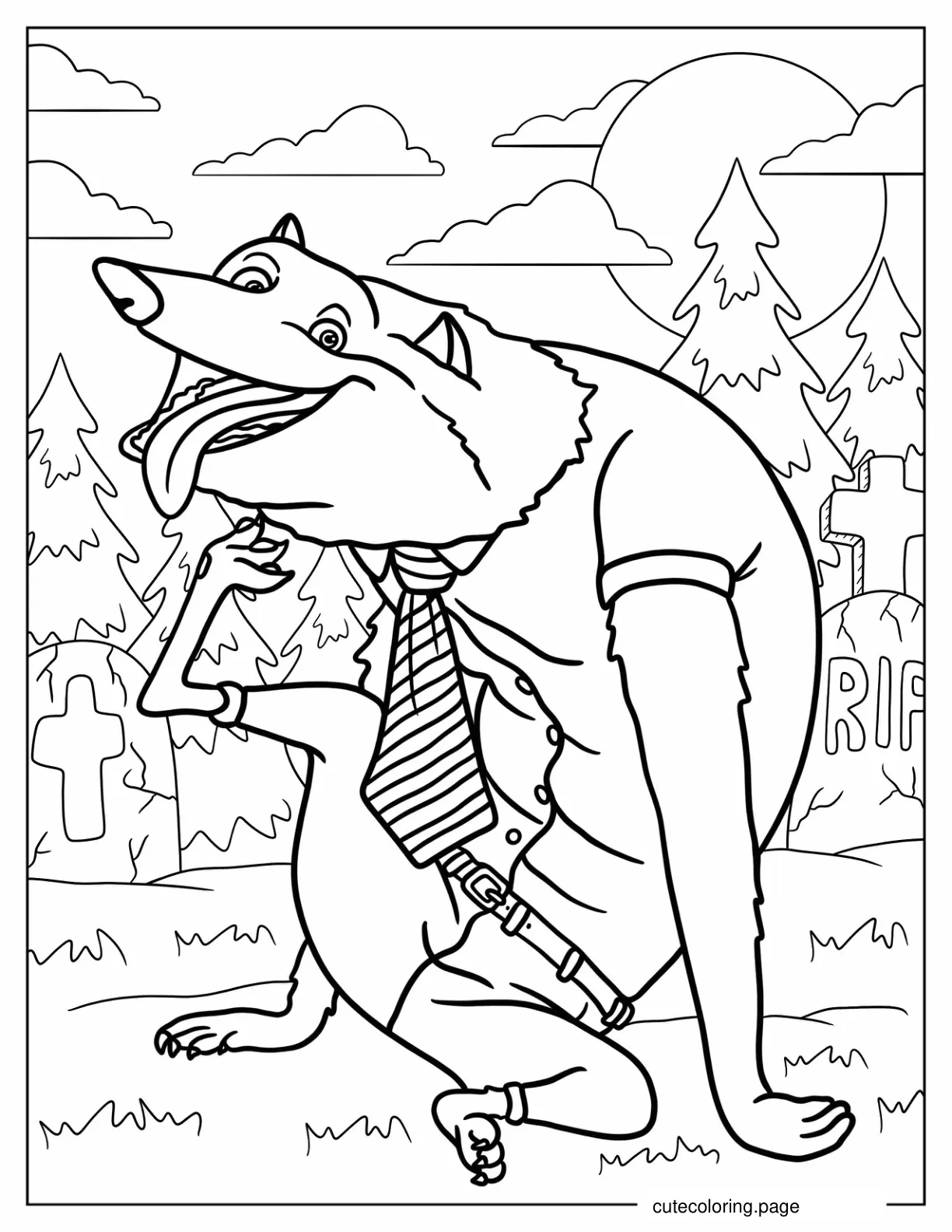 Wayne Werewolf Of Hotel Transylvania Coloring Page coloring page