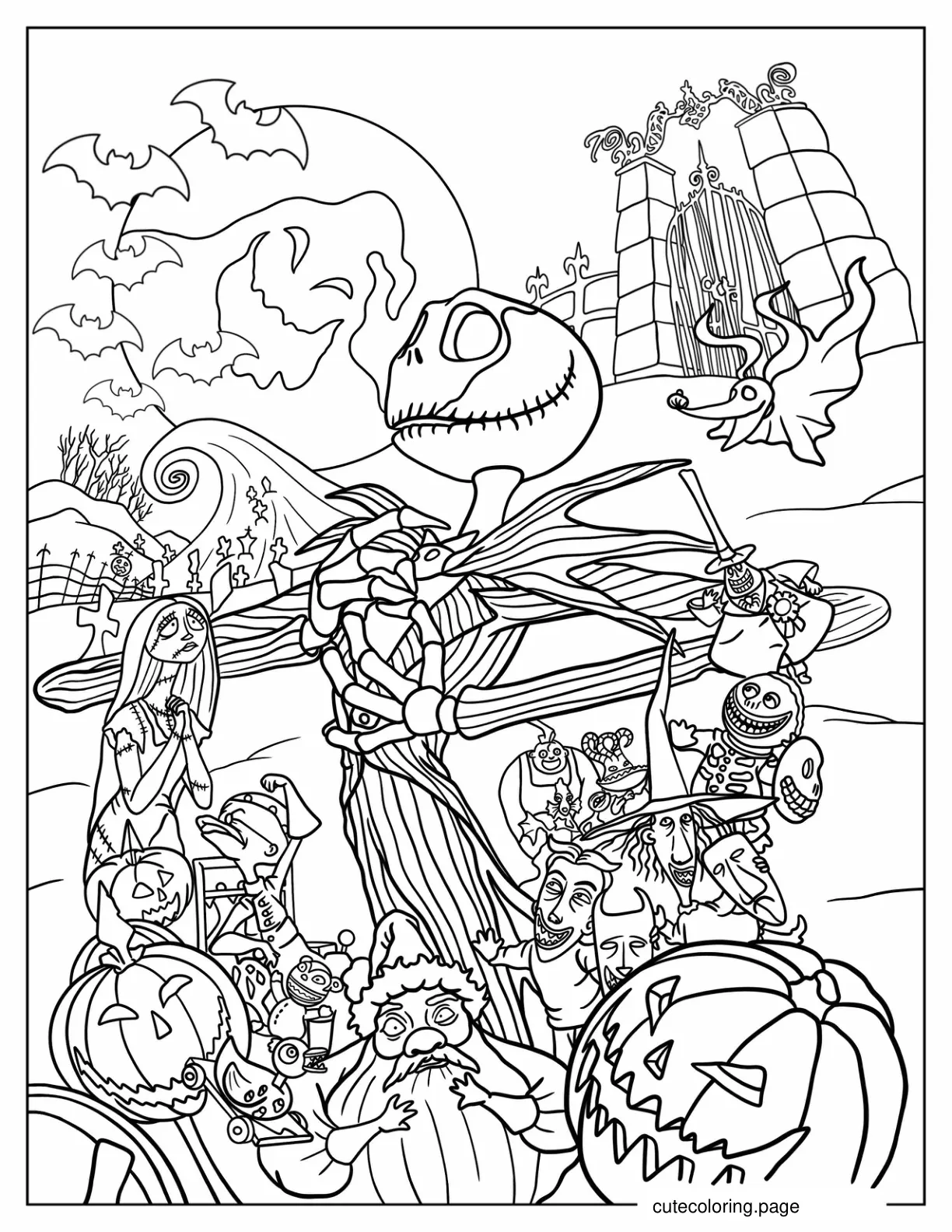 Coloring Sheet Of Nightmare Before Christmas coloring page