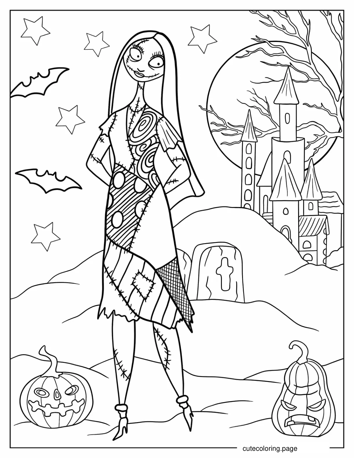 Halloween Coloring Page Of Sally coloring page