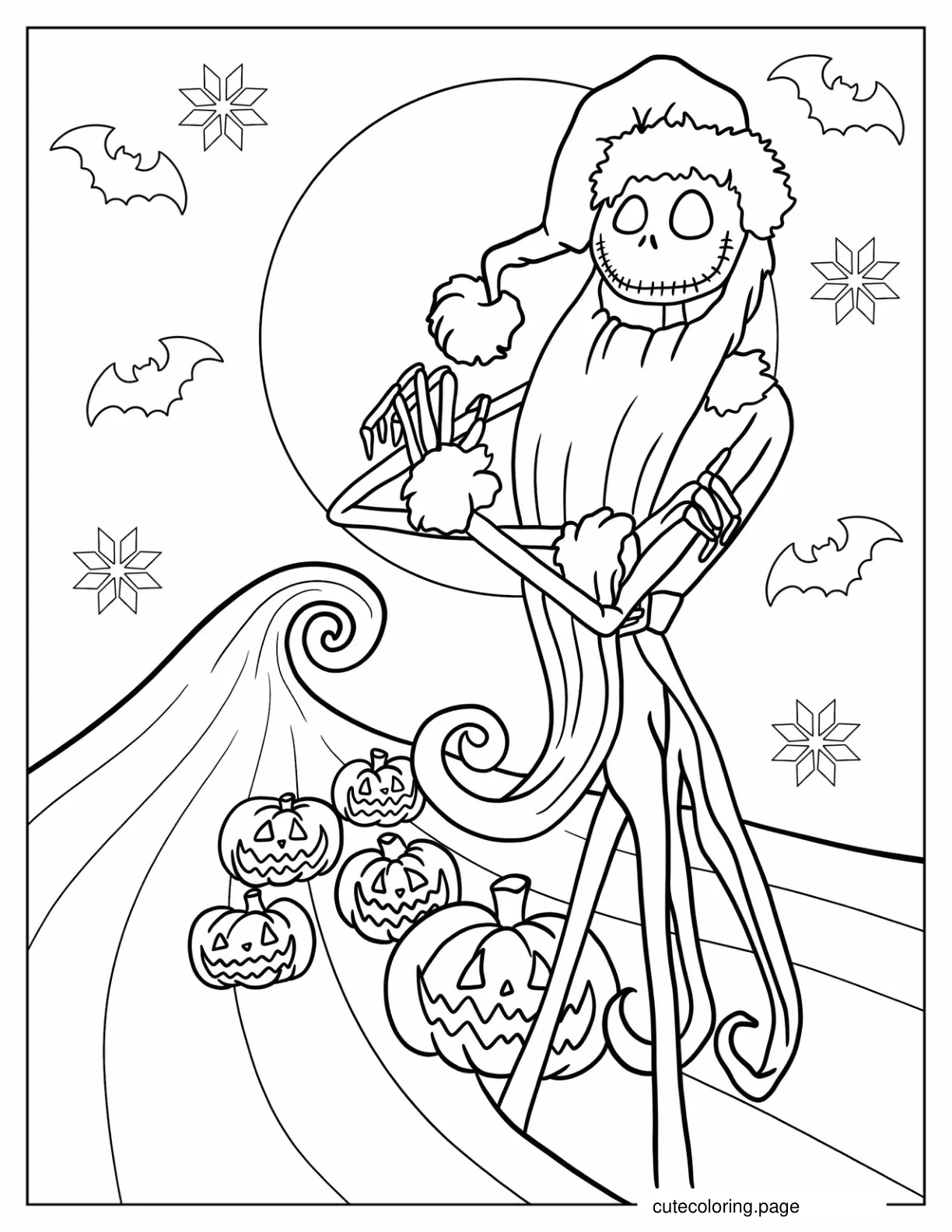 Jack Skellington In Santa Costume coloring page