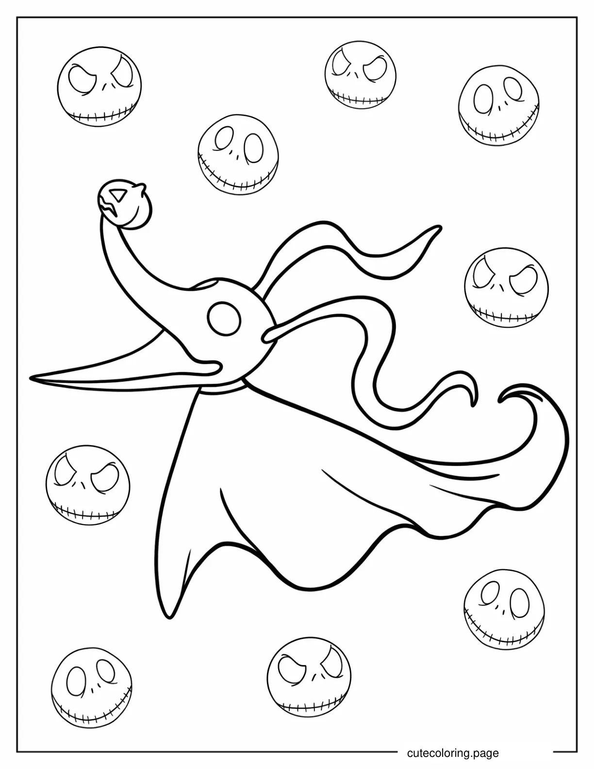 Nightmare Before Christmas Zero coloring page