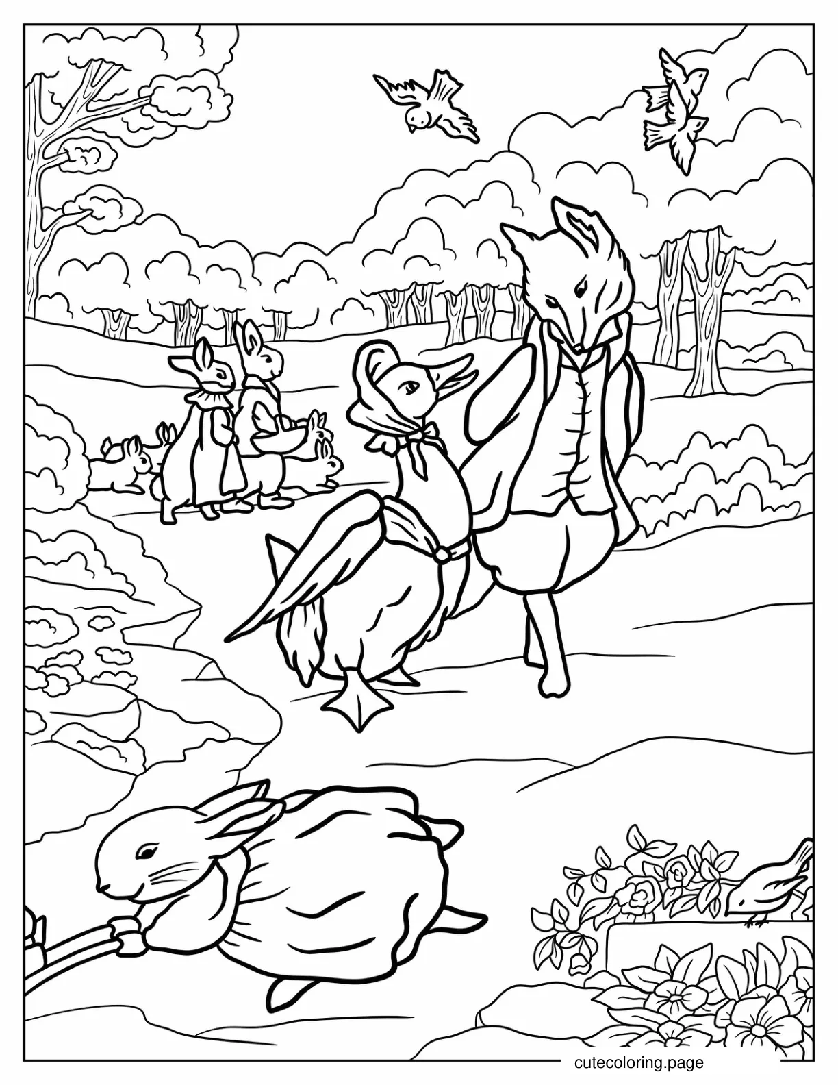 Jemima Puddle Duck Walking With Mark Huckerby coloring page