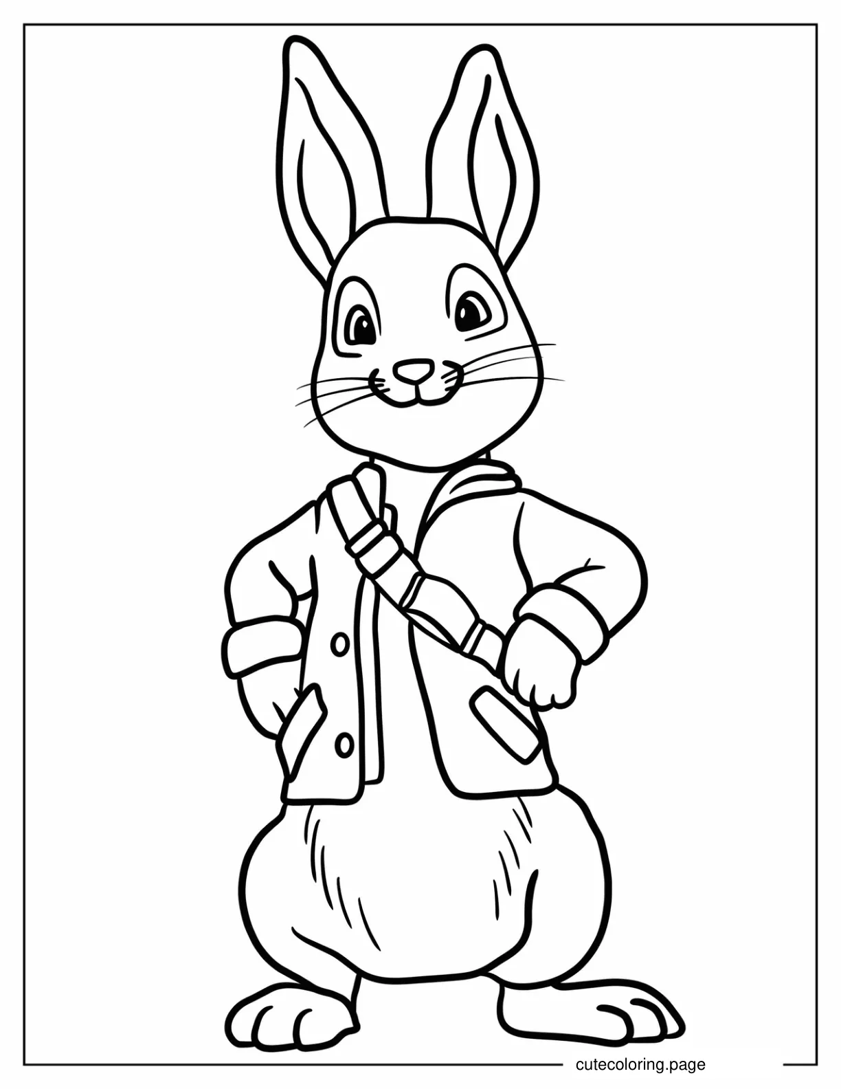 Simple Peter Rabbit Coloring Page For Preschoolers coloring page