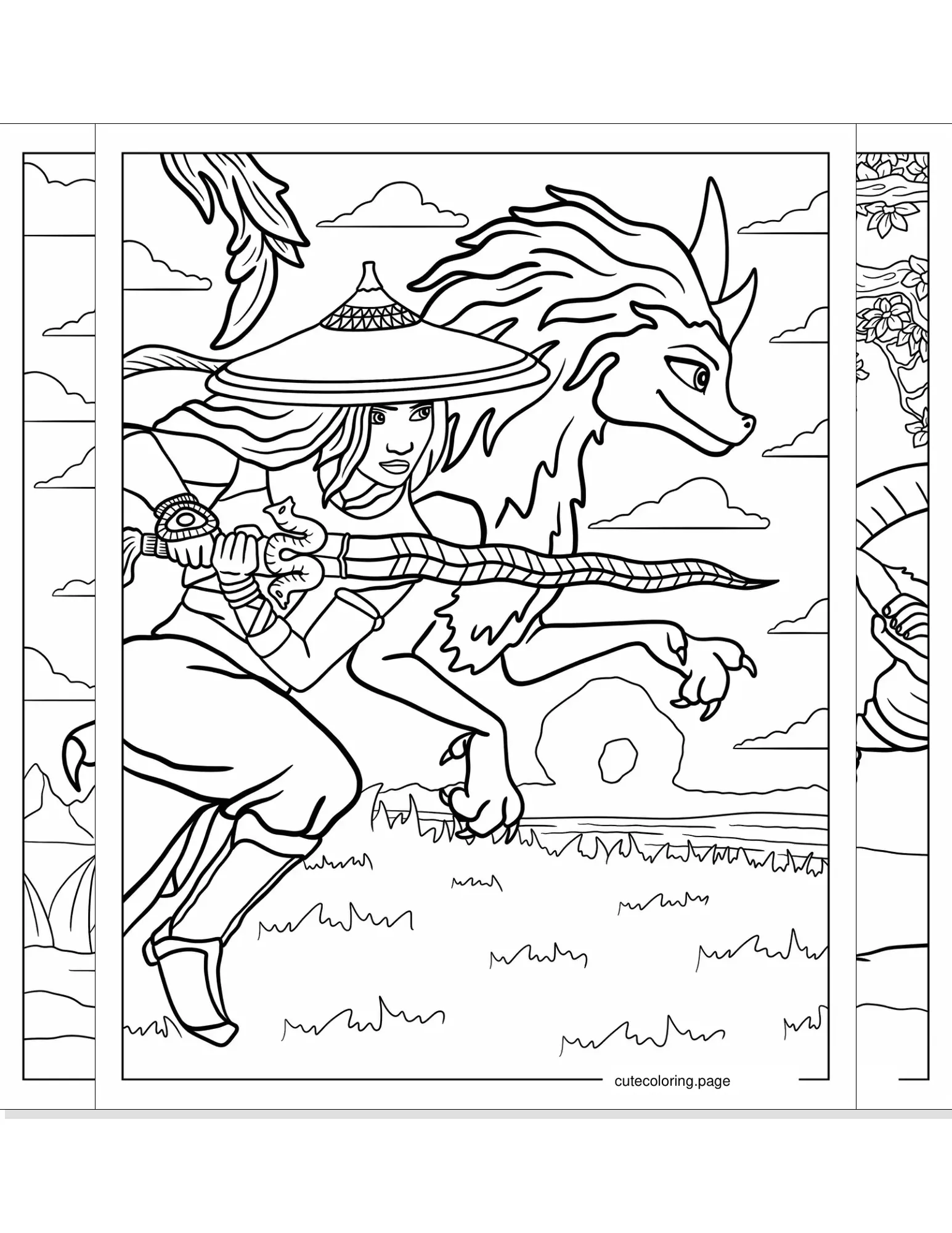 raya last dragon coloring pages coloring page