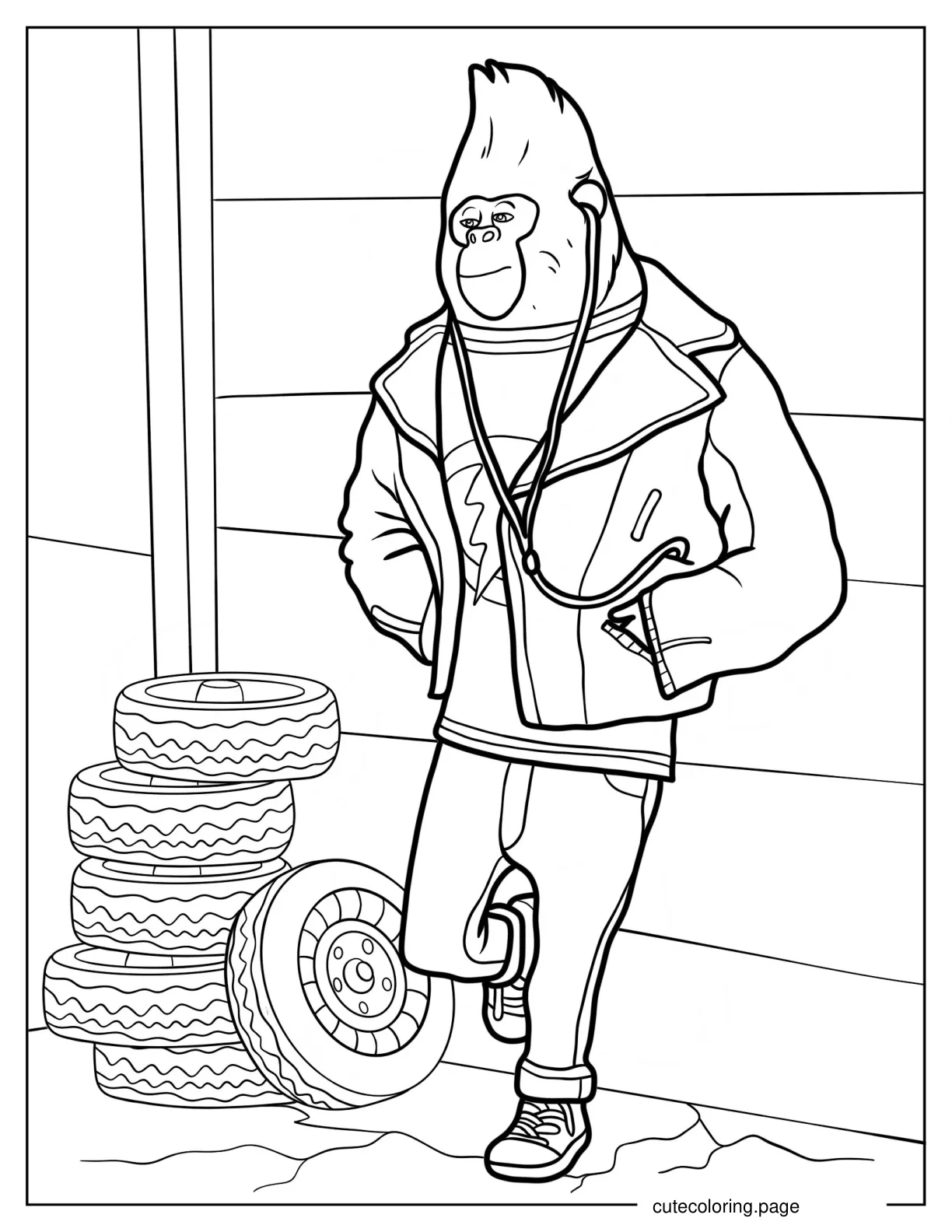 Easy Johnny With Earphones On Coloring Page 1 coloring page