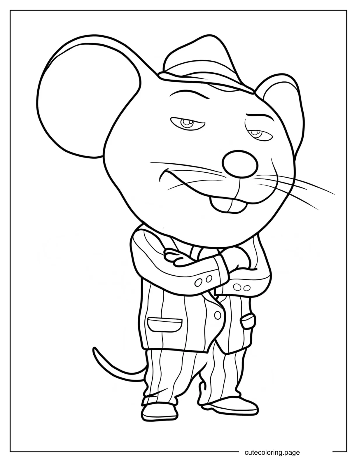 Easy Outline Of Mike In Suit Coloring Page For Preschoolers 1 coloring page