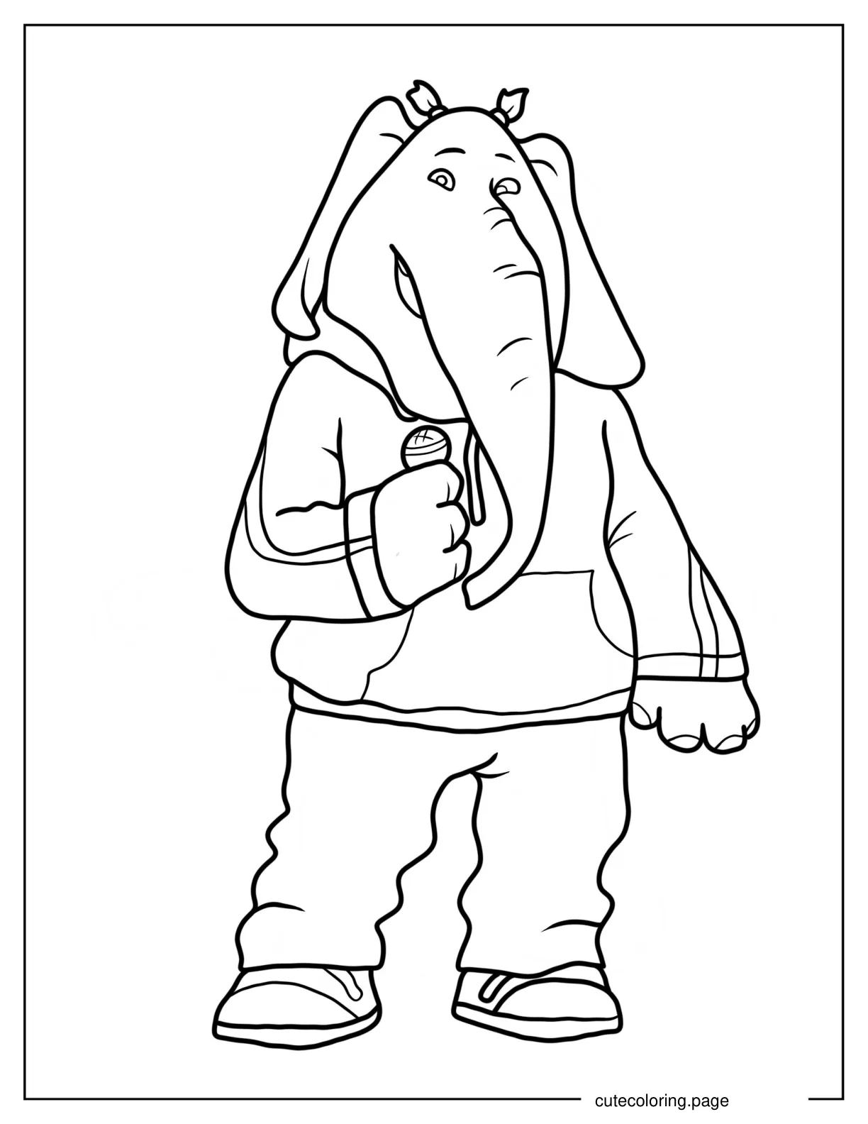 Meena Singing On Microphone Coloring Page 1 coloring page