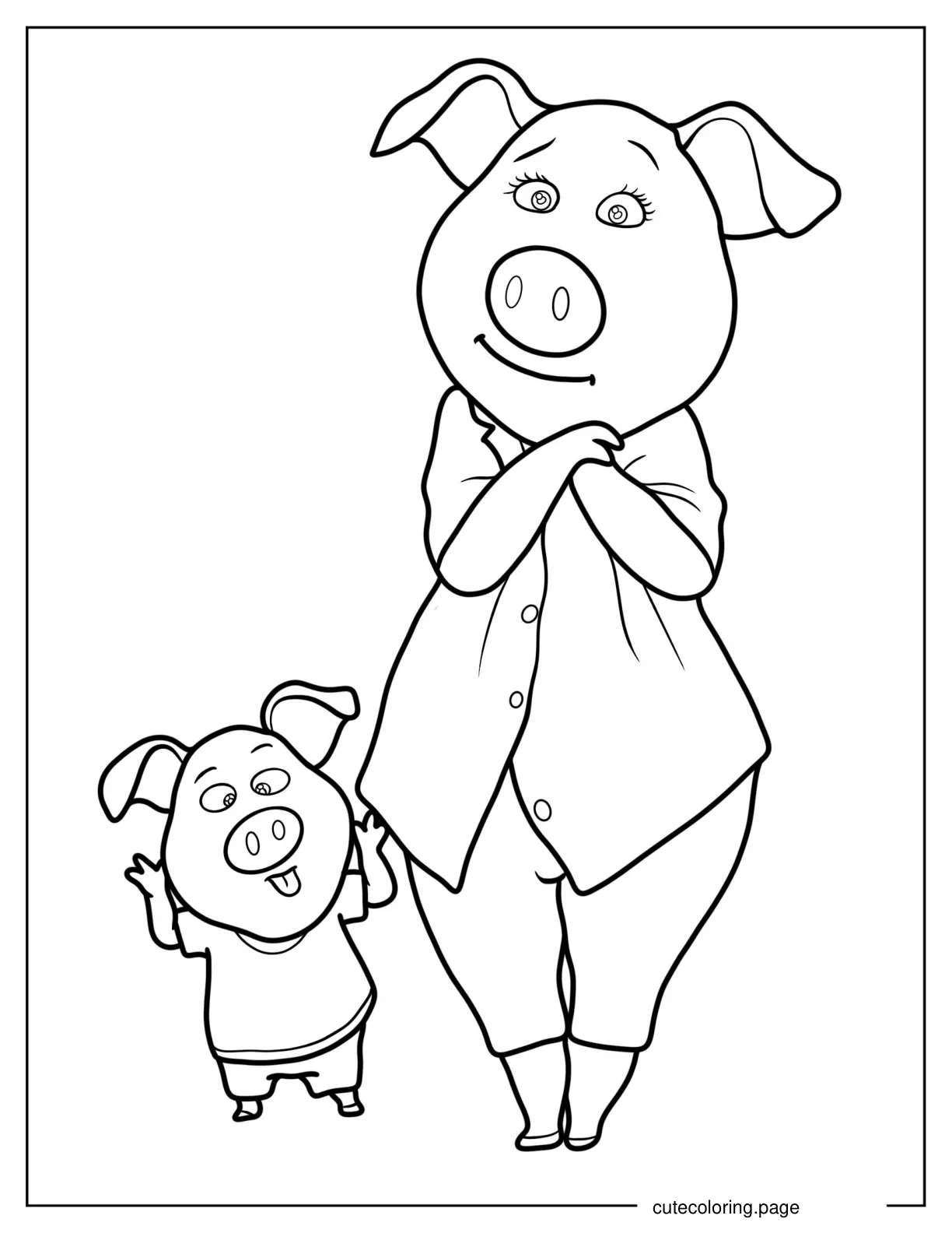 Rosita With Her Son Sing Coloring Sheet 1 coloring page