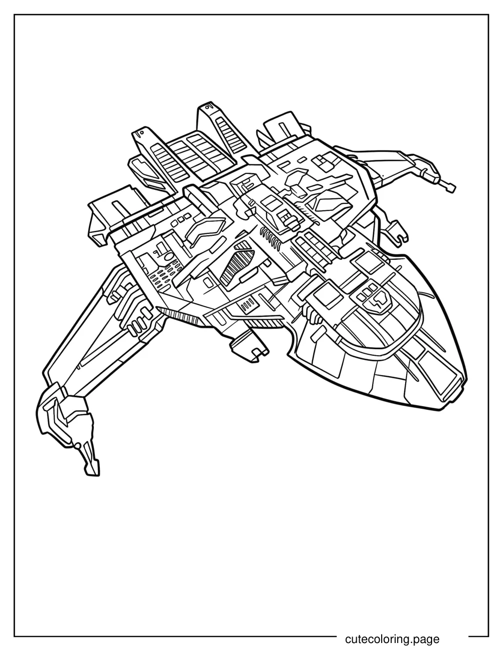 Detailed Maquis Raider Starship coloring page