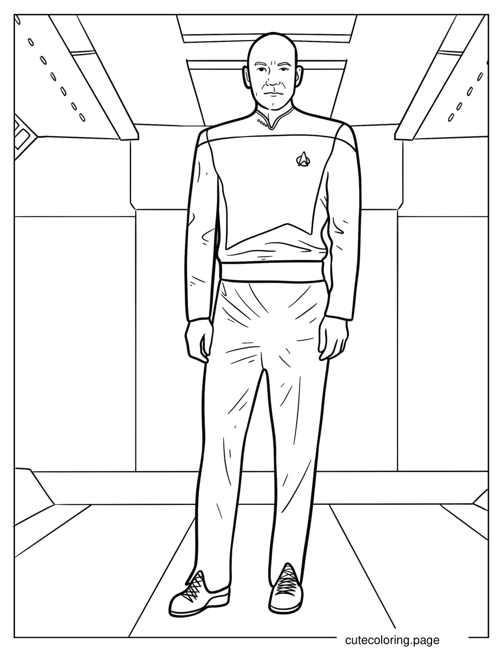 Realistic Jean Luc Picard Star Trek Coloring Sheet coloring page