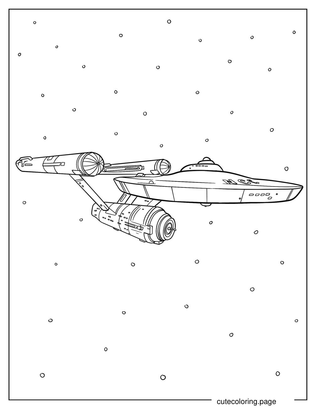 Simple Star Trek USS Exeter Outline Coloring Sheet coloring page