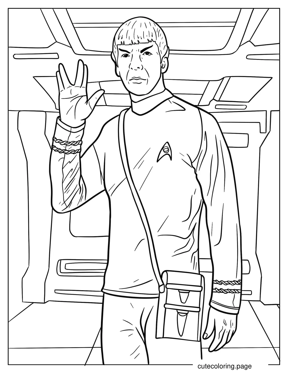 Spock Doing The Vulcan Salute Star Trek Coloring Page coloring page