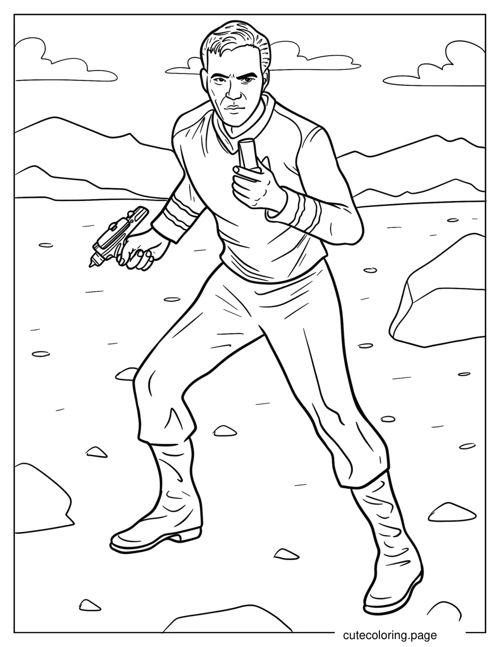 Star Trek William Shatner As Admiral James Kirk Coloring Page coloring page