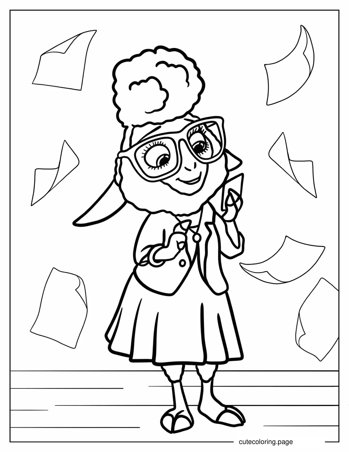 Bellwether Reading A Note Coloring Page For Kids coloring page