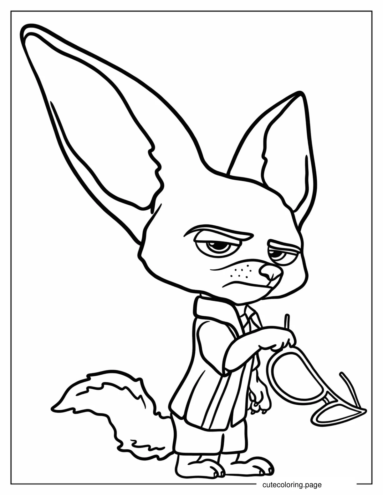 Finnick Holding His Sunglasses Coloring Sheet coloring page