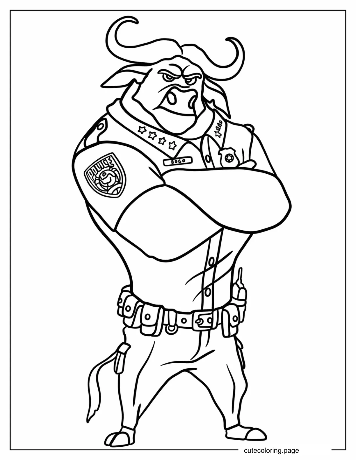 Scary Chief Bogo Outline Coloring Sheet coloring page